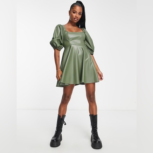 “Leather” Baby Doll Dress - Picture 6 of 7